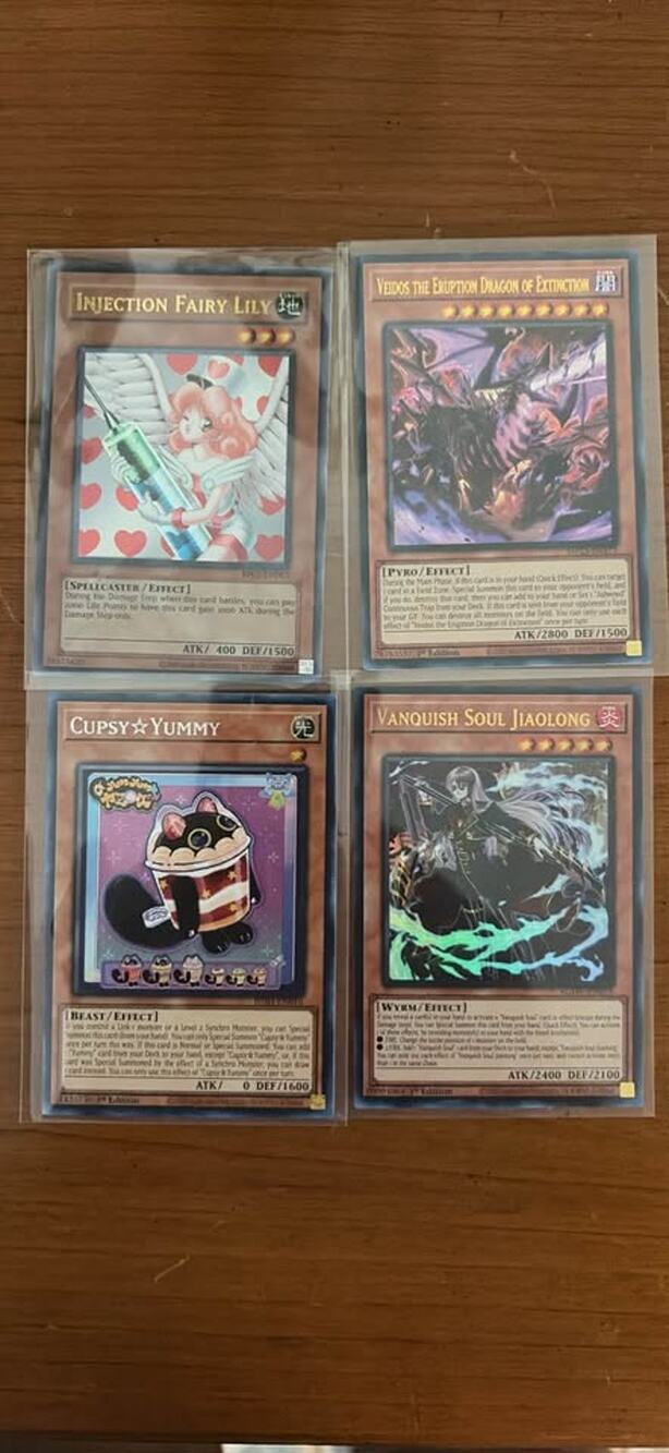 Yu-Gi-Oh! Cards - Injection Fairy Lily, Veidos the Eruption Dragon of Extinction